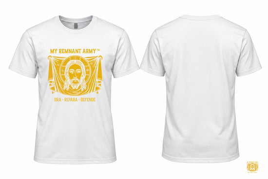 My Remnant Army Holy Face T-Shirt — Gold Emblem