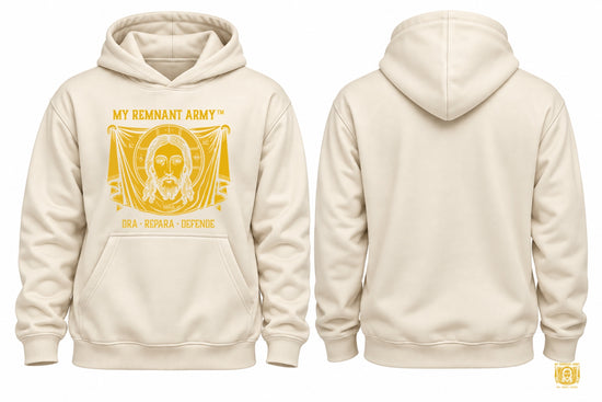 My Remnant Army Holy Face Hoodie — Gold Emblem