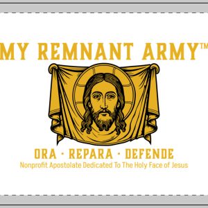 My Remnant Army Glass Candle – 11oz Devotional Holy Face of Jesus Prayer Candle (Ora Repara Defende)