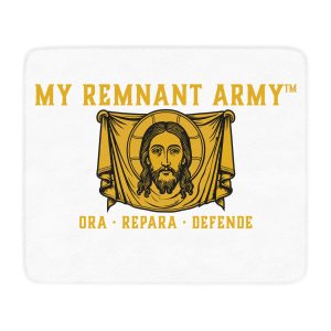 Catholic Christian Sherpa Blanket — "My Remnant Army" Ora Repara Defende Throw