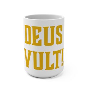 "Deus Vult!" 15oz Coffee Mug | Catholic Crusader Latin "Battle Cry!"