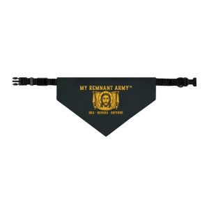 Pet Bandana Collar — “My Remnant Army” Gold Emblem Dog Bandana Collar