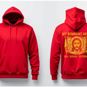 Pull over Hoodie with Deus Vult on Right arm.